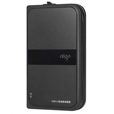愛(ài)國(guó)者（aigo）500GB USB3.0 移動(dòng)硬盤(pán) HD816 黑色 多功能無(wú)線(xiàn)移動(dòng)硬盤(pán) 機(jī)線(xiàn)一體