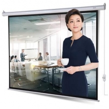 得力（deli）50492 100英寸 電動調(diào)節(jié)4:3投影幕布/投影幕/投影機幕布 白色